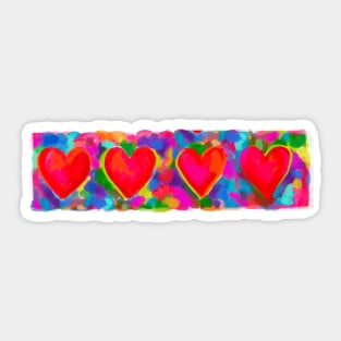 4 Hearts Sticker